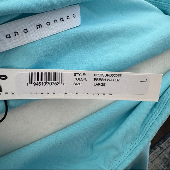 New Susana Monaco Dress Cutout Strapless Style size L Lake Blue - Picture 5 of 5